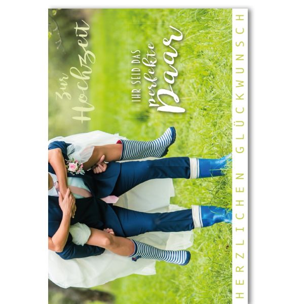 Hochzeitskarten Glückwunschkarte mit Umschlag Vermählung Querformat