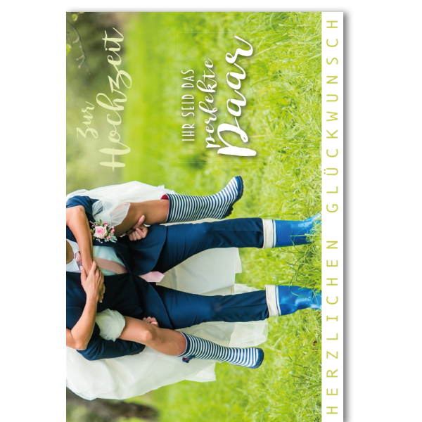 Hochzeitskarten Glückwunschkarte mit Umschlag Vermählung Querformat