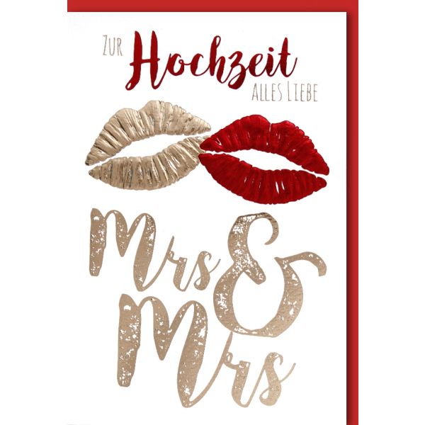 Hochzeitskarten Vermählung Glückwunschkarte mit Umschlag Mrs & Mrs Gleichgeschlechtliche Hochzeit