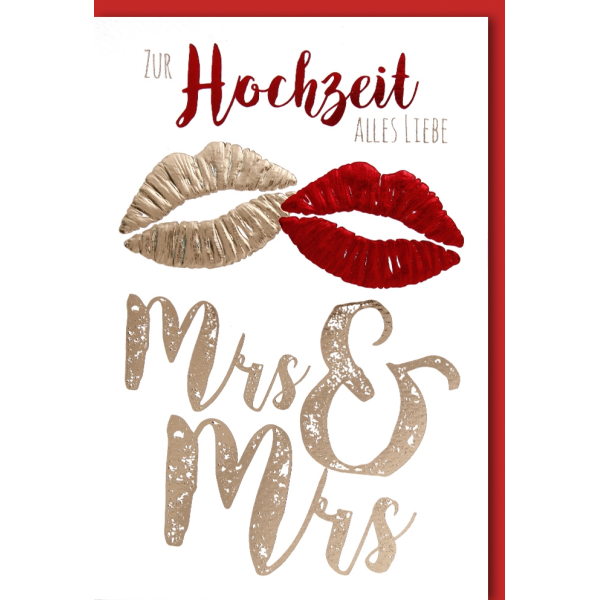 Hochzeitskarten Vermählung Glückwunschkarte mit Umschlag Mrs & Mrs Gleichgeschlechtliche Hochzeit