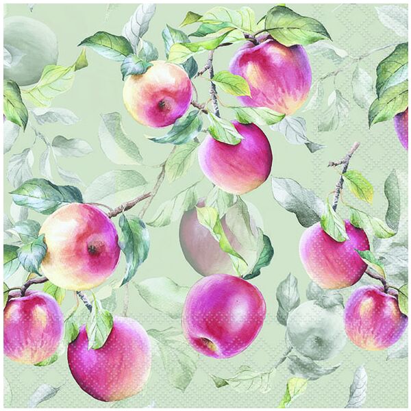 Servietten Lunch 33 x 33 cm 3-lagig 20 Servietten Fresh Apples Green frische Äpfel grün