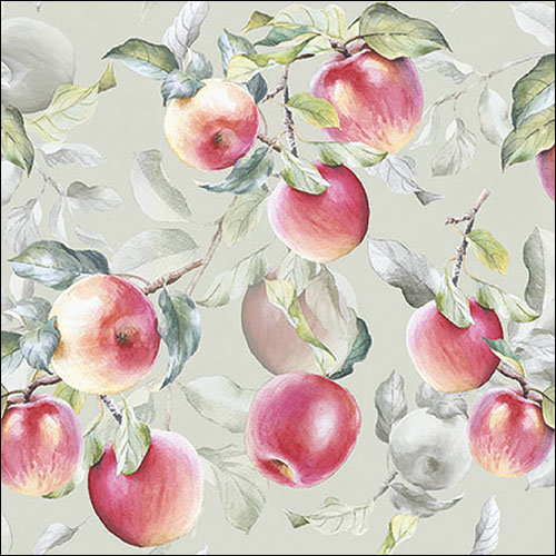 Servietten Lunch – Napkin Lunch – Format: 33 x 33 cm – 3-lagig – 20 Servietten pro Packung - Fresh Apples Green – frische Äpfel grün