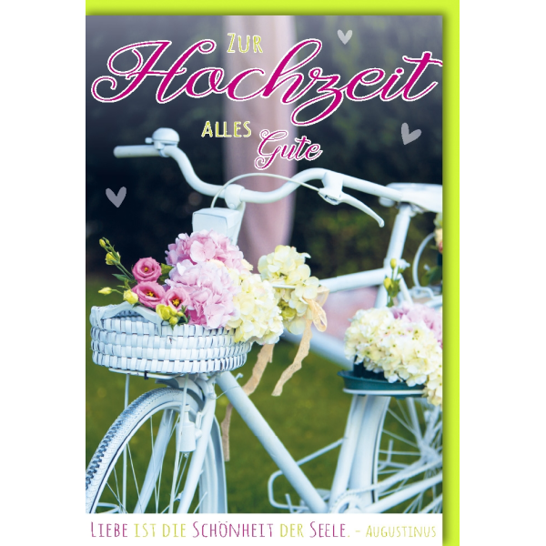 Hochzeitskarten Vermählung Glückwunschkarte mit Umschlag Liebe Schönheit Seele Alles Gute zur Hochzeit
