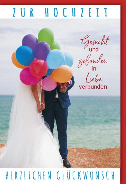 Hochzeit  - Glückwunschkarte im Format 11,5 x 17 cm mit Umschlag - Vermählung - Verlag Dominique
