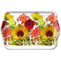A Tray Melamine Tablett 13 x 21 cm Sunny Flowers Cream...