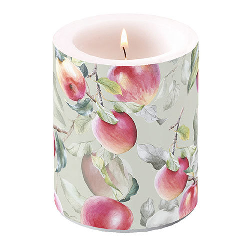 Kerze gross – Candle Big – Format: Ø 12 cm x 10 cm – Brenndauer: 75 Std. - 1 Kerze pro Packung - Fresh Apples Green – frische Äpfel grün