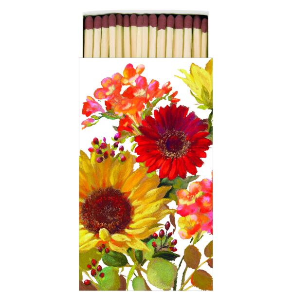Streichhölzern Format: 6,5 x 11 cm 45 Steichhölzer pro Packung Sunny Flowers Cream Sonnenblumen creme