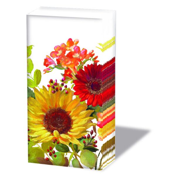 A Taschentücher 21,5 x 22 cm 4-lagig á 10 Stück pro Packung Sunny Flowers Cream Sonnenblume Creme