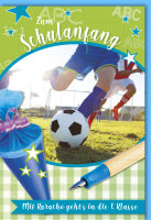 A - Schulanfang - Karte mit Umschlag - Fußball,...