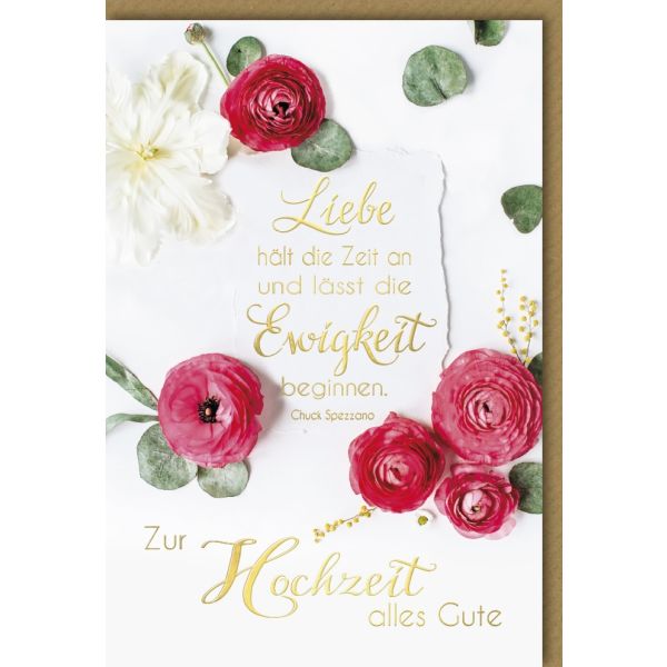 Hochzeitskarten Vermählung Glückwunschkarte mit Umschlag Liebe Ewigkeit Hochzeit