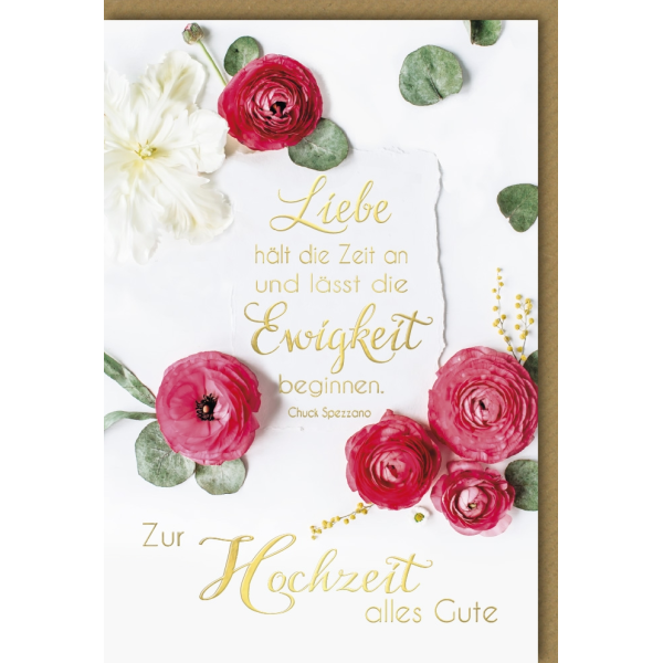 Hochzeitskarten Vermählung Glückwunschkarte mit Umschlag Liebe Ewigkeit Hochzeit
