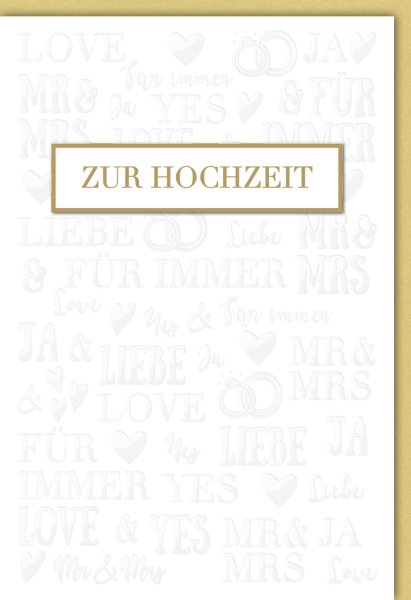 Hochzeit  - Glückwunschkarte im Format 11,5 x 17 cm mit Umschlag - Vermählung - Verlag Dominique