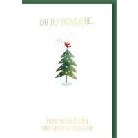 Weihnachtskarte mit Umschlag Oh du fröhliche...