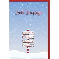 Weihnachtskarte mit Umschlag Frohe Feiertage...