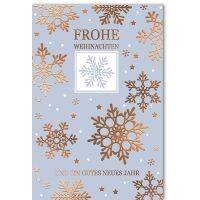 Weihnachtskarte mit Umschlag Eiskristalle Frohe...