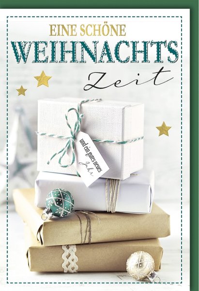 Weihnachten - Glückwunschkarte im Format 11,5 x 17 cm mit Umschlag - "Schöne Weihnachtszeit" Geschenke - Verlag Dominique