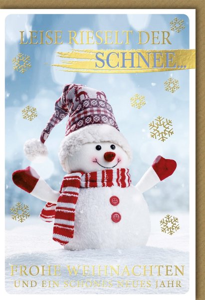Weihnachten - Glückwunschkarte im Format 11,5 x 17 cm mit Umschlag - Leise rieselt der Schnee... - Verlag Dominique