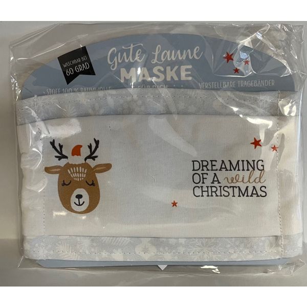 Gute Laune Maske Weihnachten "Dreaming of a wild Christmas" Schutzmaske Gesichtsmaske Atemschutzmaske Geschenke für Dich