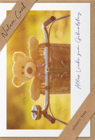 Geburtstag – Nature Cards – unverpackt - Glückwunschkarte im Format 11,5 x 17,5 cm mit Briefumschlag - Teddy in Fahrradkorb