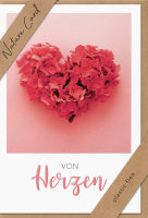 Allgemeine Wünsche – Nature Cards – unverpackt - Glückwunschkarte im Format 11,5 x 17,5 cm mit Briefumschlag - Blüten bilden Herz