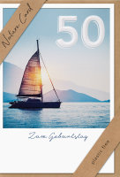 Zahlengeburtstag – 50. Geburtstag – Nature Cards – unverpackt - Glückwunschkarte im Format 11,5 x 17,5 cm mit Briefumschlag – Segelboot