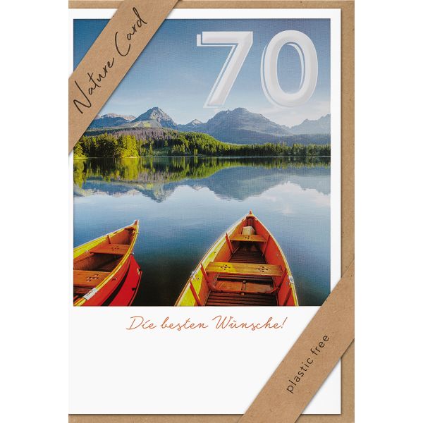 70. Geburtstag Nature Cards unverpackte Glückwunschkarte mit Umschlag 70 Berge