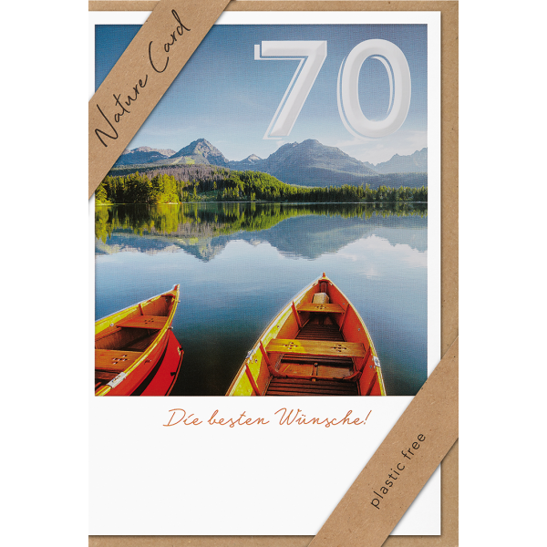 70. Geburtstag Nature Cards unverpackte Glückwunschkarte mit Umschlag 70 Berge