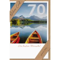 70. Geburtstag Nature Cards unverpackte Glückwunschkarte mit Umschlag 70 Berge