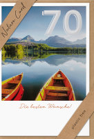 Zahlengeburtstag – 70. Geburtstag – Nature Cards – unverpackt - Glückwunschkarte im Format 11,5 x 17,5 cm mit Briefumschlag - Boot auf See