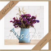 Allgemeine Wünsche Nature Cards Quadratische unverpackte Glückwunschkarte mit Umschlag Blumen in Gießkanne