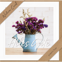 Allgemeine Wünsche Nature Cards Quadratische unverpackte Glückwunschkarte mit Umschlag Blumen in Gießkanne