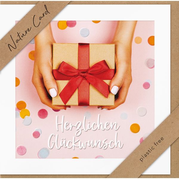 A Geburtstag Nature Cards Quadratische unverpackte Glückwunschkarte mit Umschlag Geschenk Herzlichen Glückwunsch