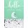 Geburtstag Bling Bling Glückwunschkarte mit Umschlag Hello little one Mond