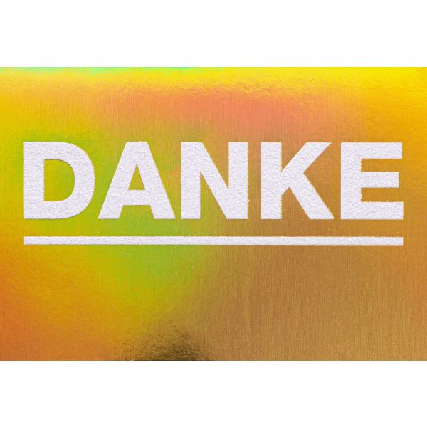 Danke Bling Bling Glückwunschkarte mit Umschlag Gold Holo