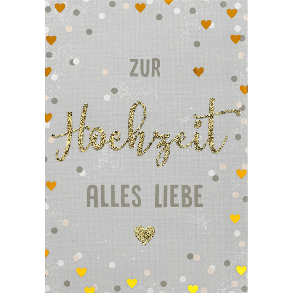 Hochzeit Vermählung Glückwunschkarte mit Umschlag Bling Bling Zur Hochzeit alles Liebe Herzen