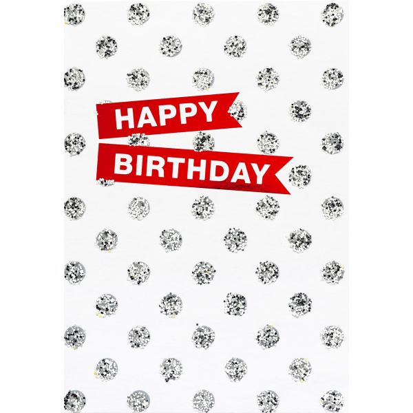 Geburtstag Bling Bling Glückwunschkarte mit Umschlag Happy Birthday Fahnen Punkte