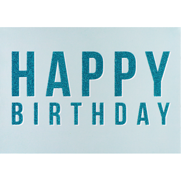 A Geburtstag Bling Bling Glückwunschkarte mit Umschlag Happy Birthday blau