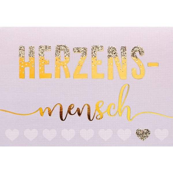 Allgemeine Wünsche Herzensmensch Bling Bling Glückwunschkarte mit Umschlag