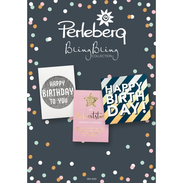 A Geburtstag Bling Bling Glückwunschkarte mit Umschlag Happy Birthday gold Punkte
