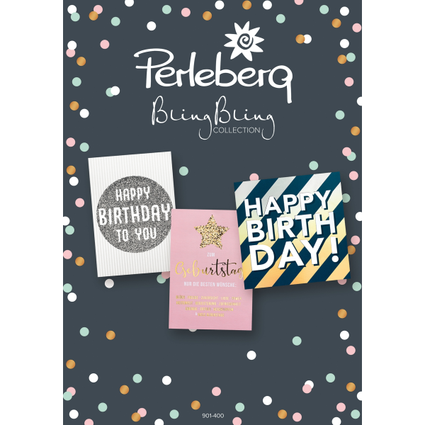 A Geburtstag Bling Bling Glückwunschkarte mit Umschlag Happy Birthday gold Punkte