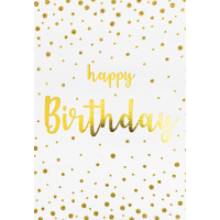 A Geburtstag Bling Bling Glückwunschkarte mit Umschlag Happy Birthday gold Punkte