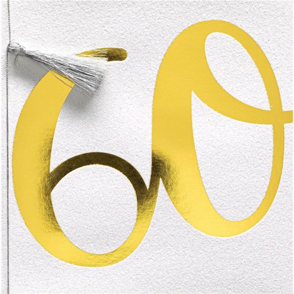60. Geburtstag - Bling Bling - Quadratische Glückwunschkarte im Format 15x15cm mit Umschlag
