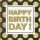 A Geburtstag Bling Bling quadratische Glückwunschkarte mit Umschlag Happy Birthday gold Glitzer