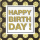 A Geburtstag Bling Bling quadratische Glückwunschkarte mit Umschlag Happy Birthday gold Glitzer