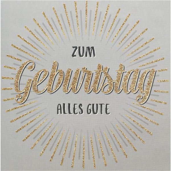 Geburtstag Bling Bling quadratische Glückwunschkarte mit Umschlag Zum Geburststag alles Gute Feuerwerk