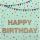 Geburtstag Bling Bling quadratische Glückwunschkarte mit Umschlag Happy Birthday bunte Girlande