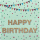 Geburtstag Bling Bling quadratische Glückwunschkarte mit Umschlag Happy Birthday bunte Girlande