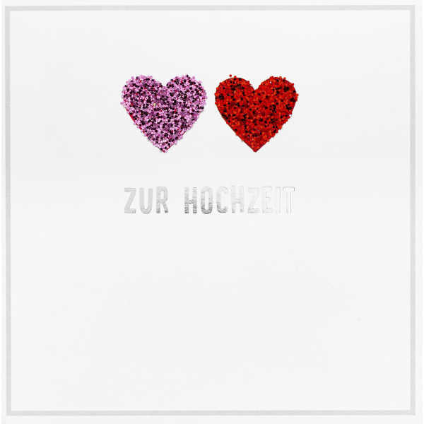 Hochzeit - Vermählung - Bling Bling - Quadratische Glückwunschkarte im Format 15x15cm mit Umschlag