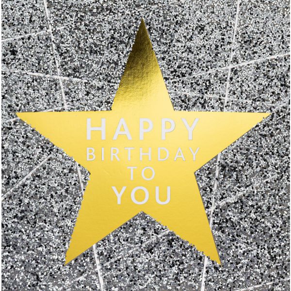 A Geburtstag Bling Bling quadratische Glückwunschkarte mit Umschlag Happy Birthday to you! Stern