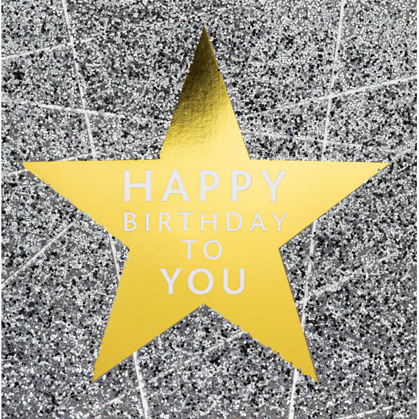A Geburtstag Bling Bling quadratische Glückwunschkarte mit Umschlag Happy Birthday to you! Stern